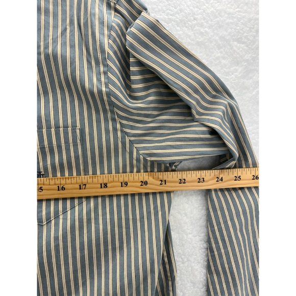 LRL Ralph Lauren Mens Button Front Shirt Green Beige Stripe Long Sleeve Pocket L - Picture 6 of 9